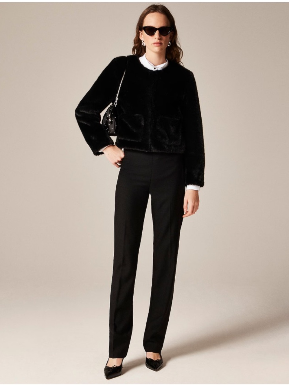 J. Crew Collection Stella pant in Italian tuxedo wool - Black